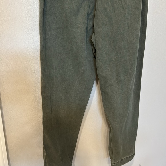 Free People Margate Pleated Trousers Pants Green Tapered Baggy Loose Size S - Picture 6 of 7
